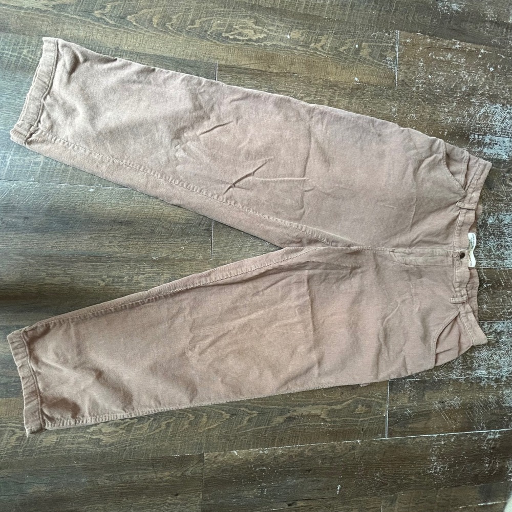 Faded Glory Carpenter Corduroy Pants Womens 22W Tan Y2K Wide Leg Cotton